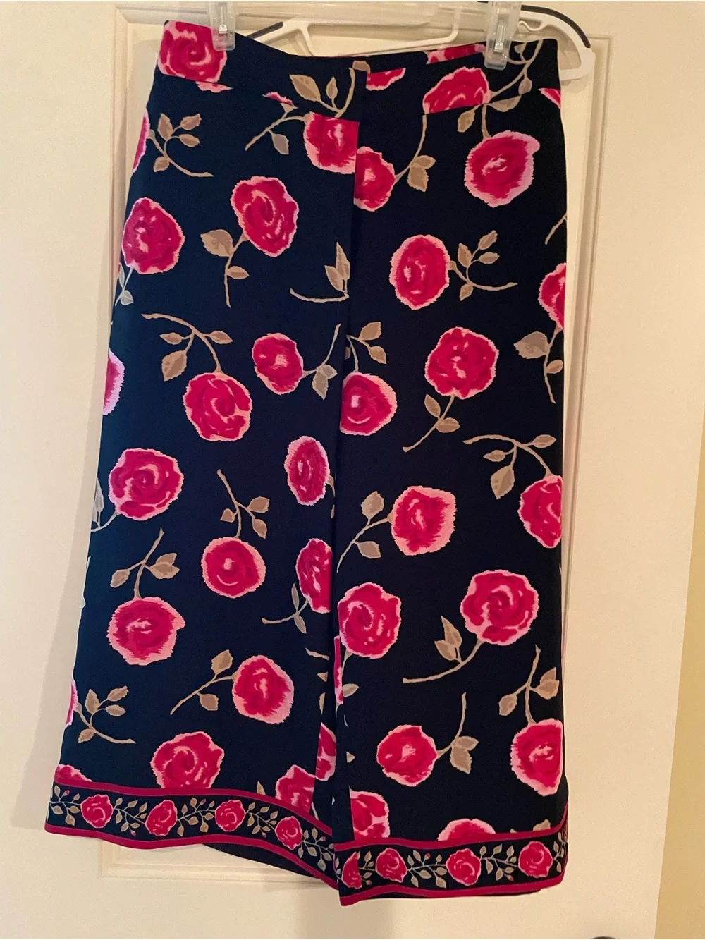 kate spade Black Pants with Pink and Beige Floral Print